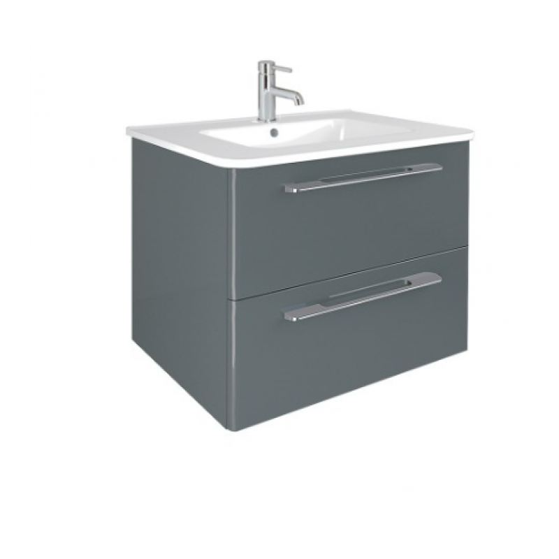 Mara Gloss Grey 80cm Vanity Unit 2 Drawer